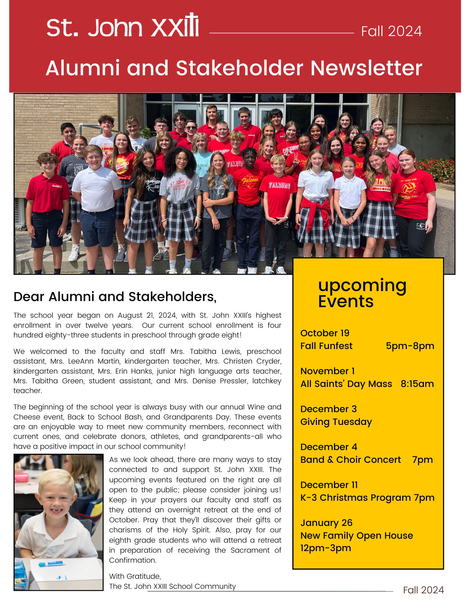 alumni newsletter page 1