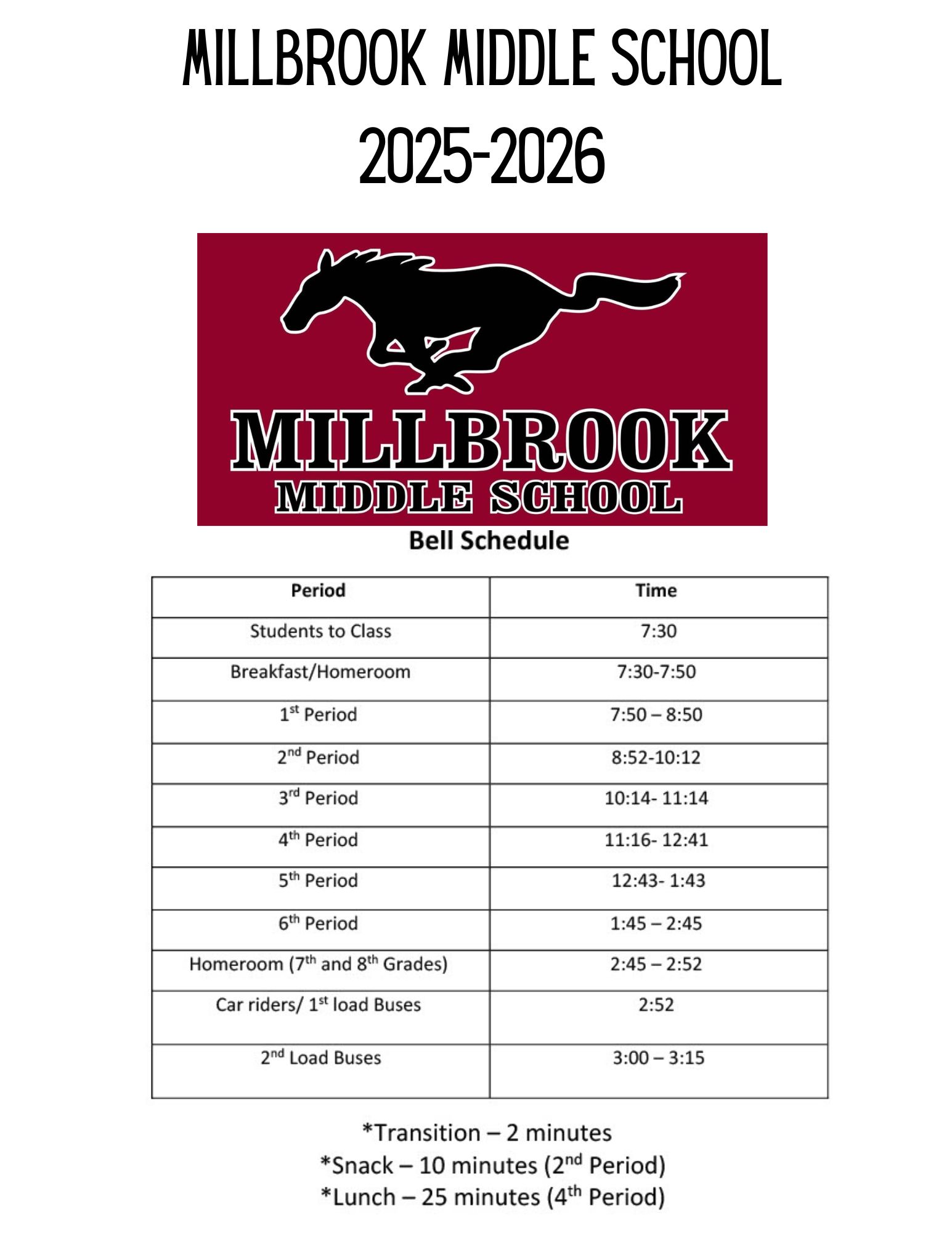 Bell Schedule