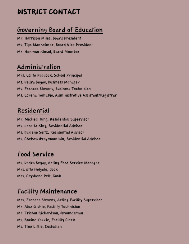 District Contact