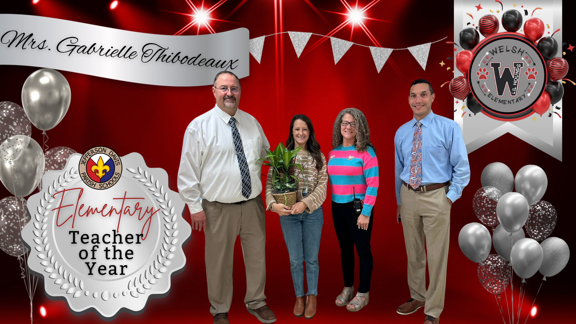 Congratulations to Mrs. G. Thibodeaux, 2025 JDP Elementary  Teacher of the year !