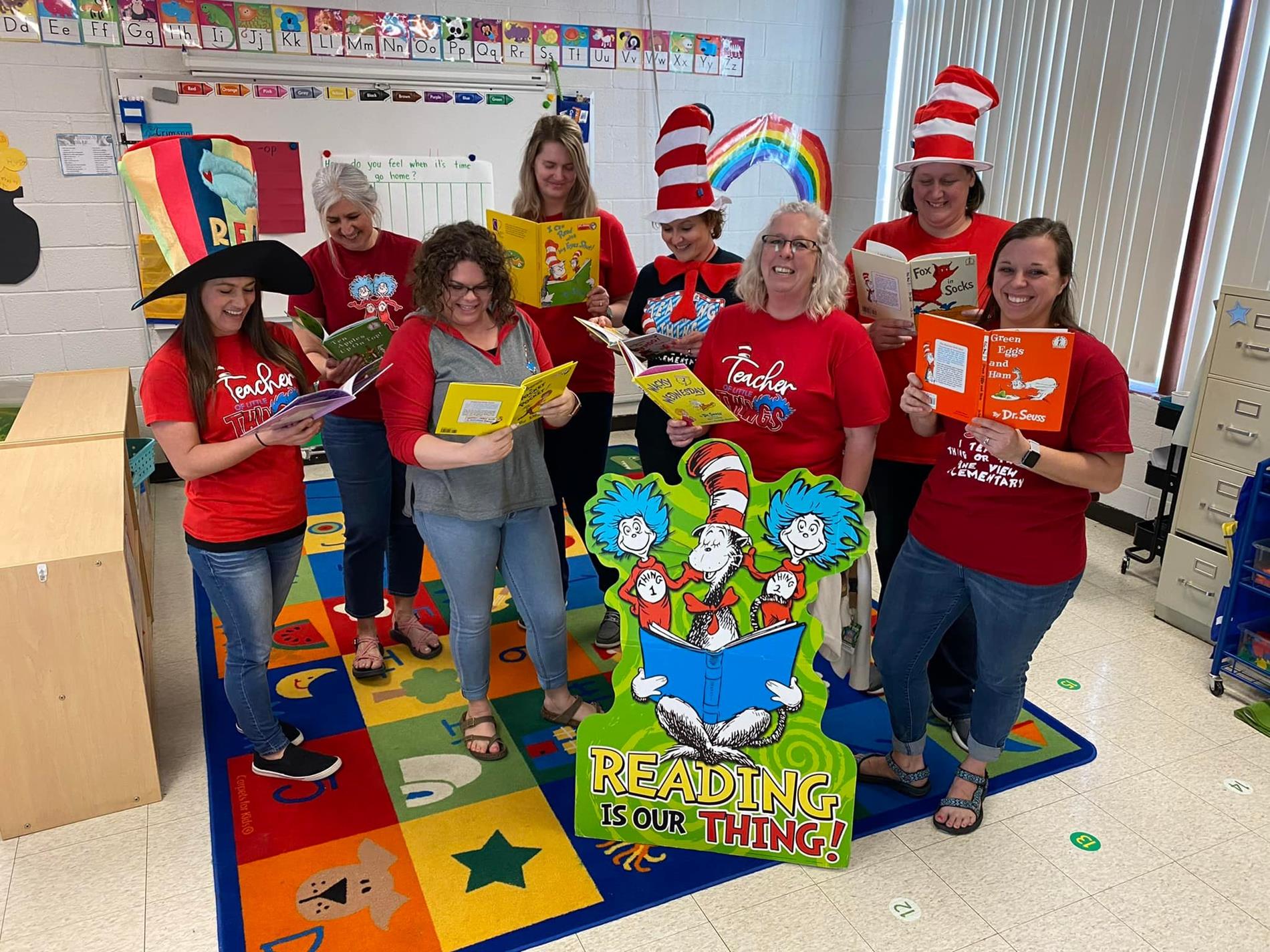 teachers reading Dr. Seuss books