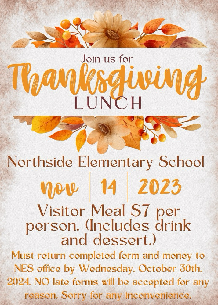 Thanksgiving Meal Thursday November 14th, 2024