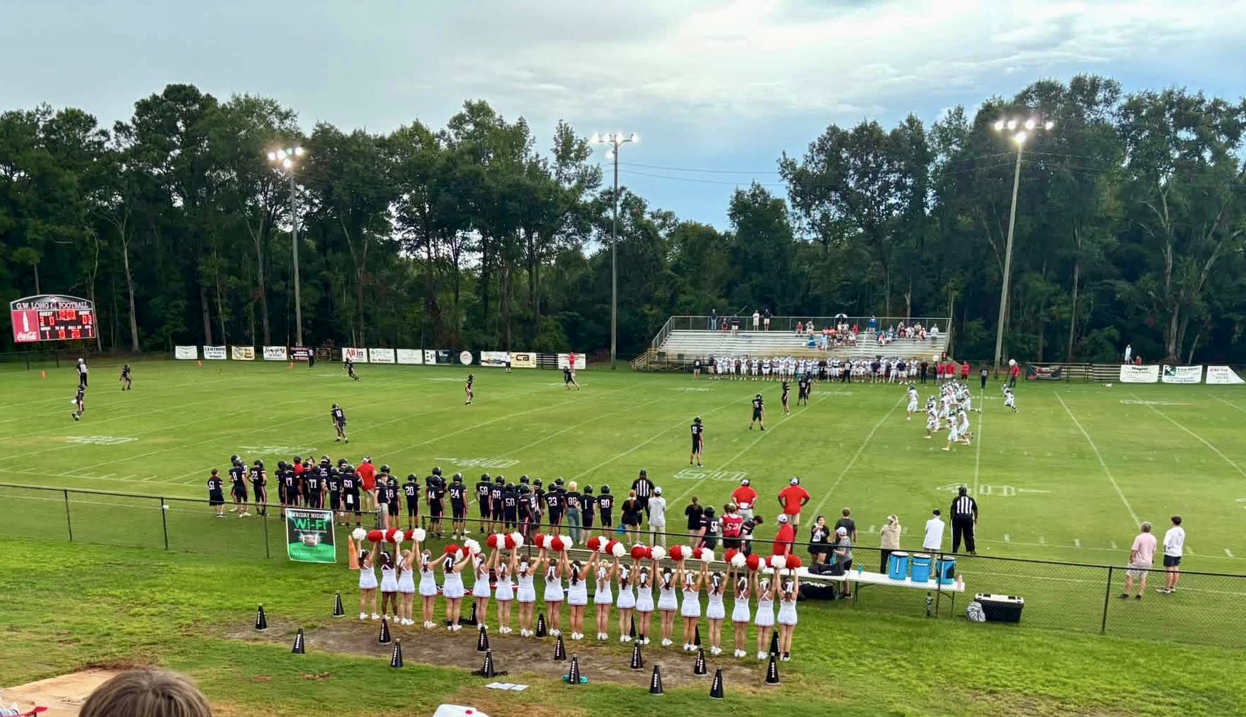 Cheerleaders Run Out