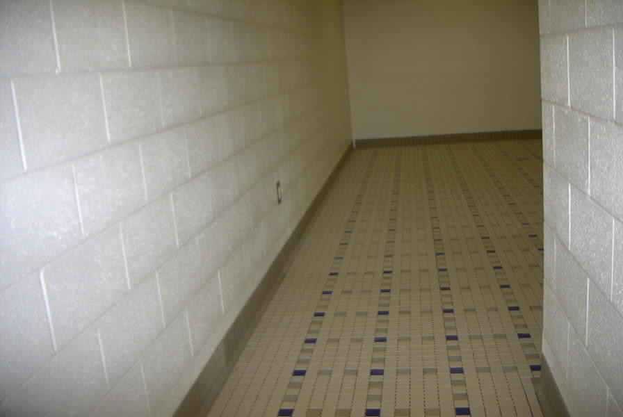 Restroom tiled floors
