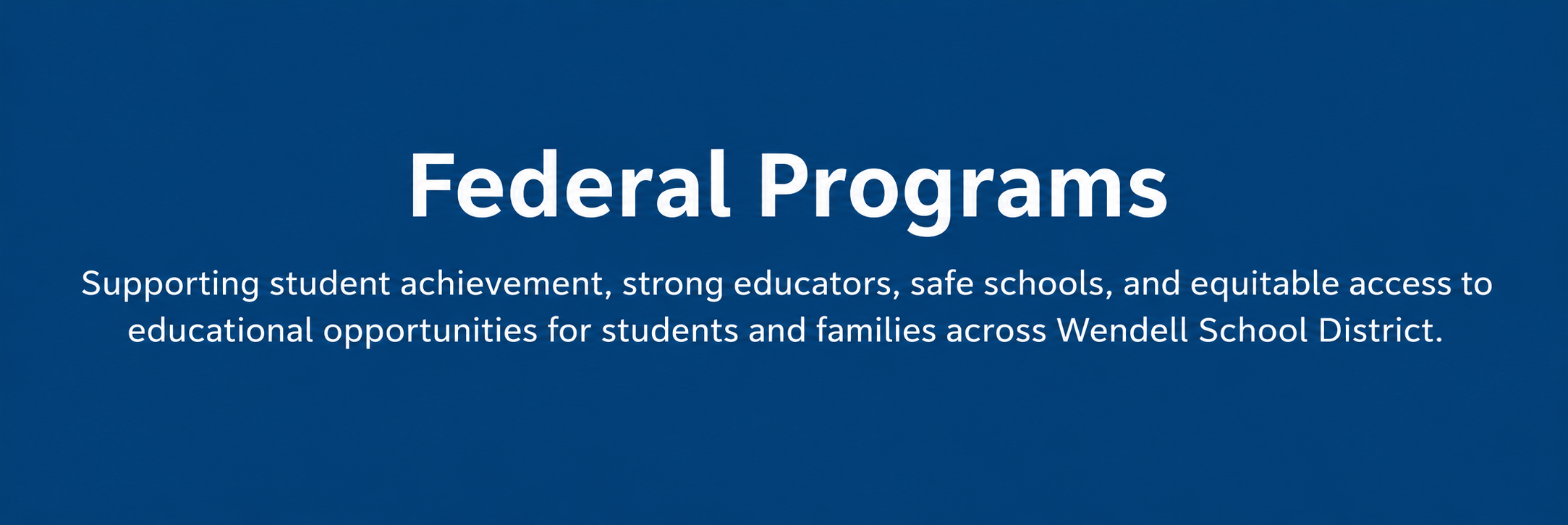 Federal Programs