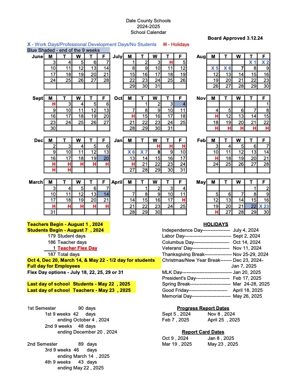 DCBOE Calendar