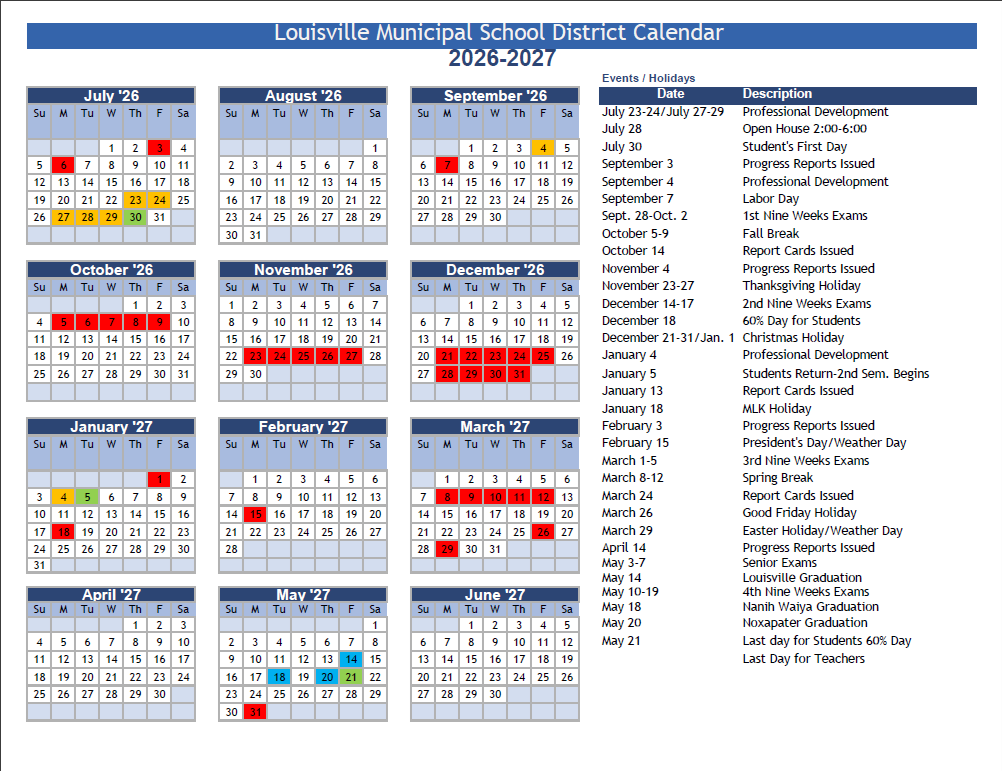 School Calendar 2024 -2025 School Calendar 2024 -2025