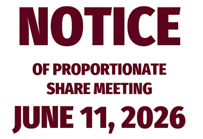 Notice of Proportional Share Meeting June 11, 2026