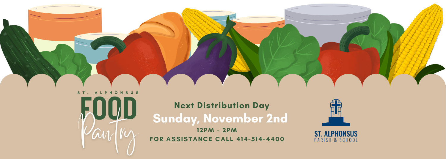 St. Alphonsus food pantry helps over 90+ families struggling with food insecurity monthly.