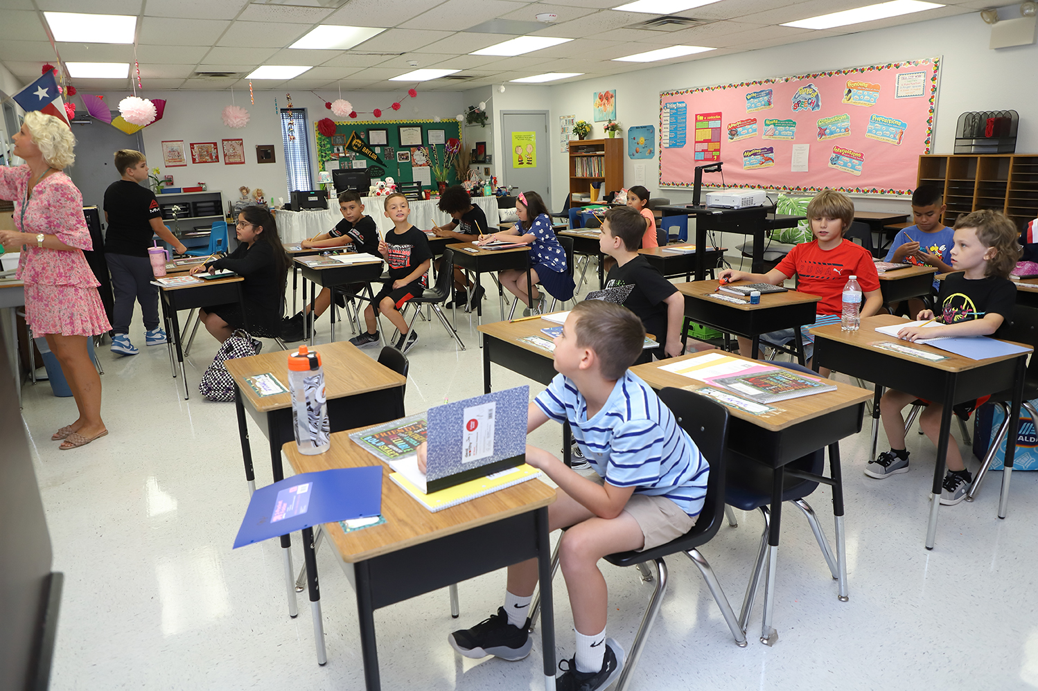 students in classroom desks