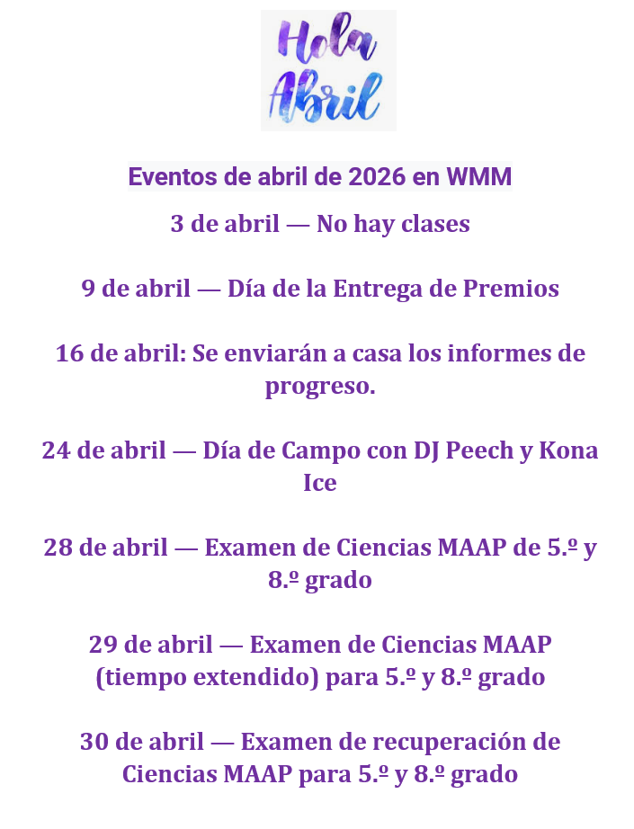 April Events in Spanish 