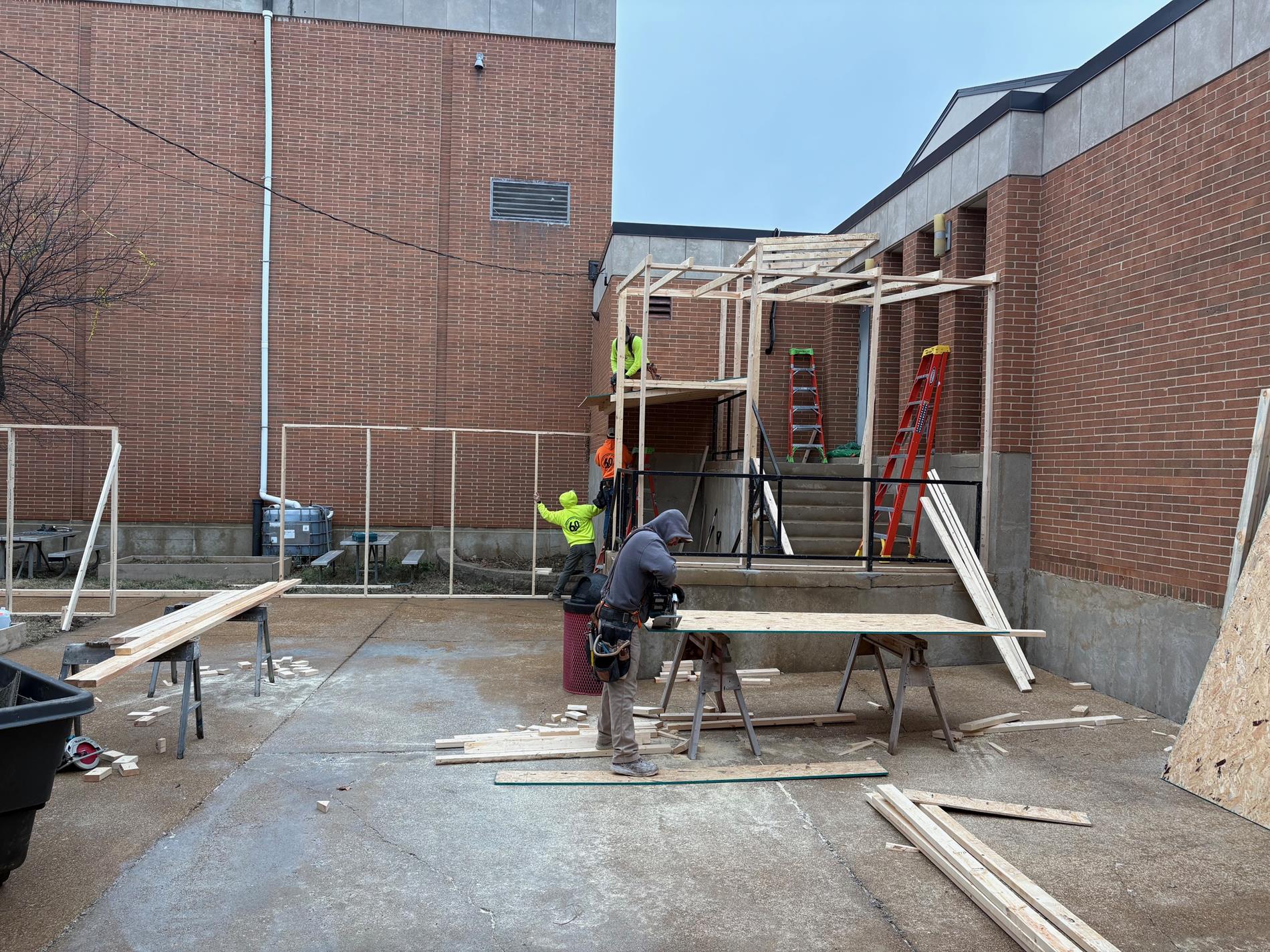 Covered path courtyard