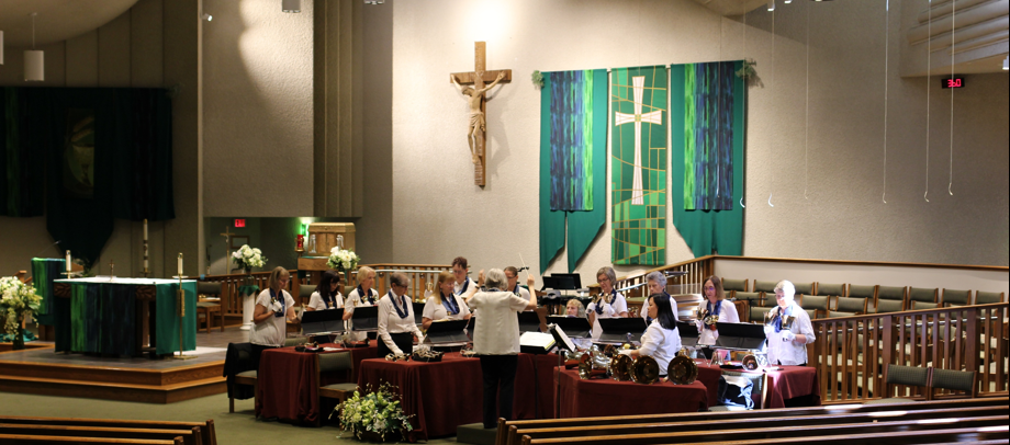 Bell Choir Performs during St. Al's 85th Anniversary Mass, July 30, 2023