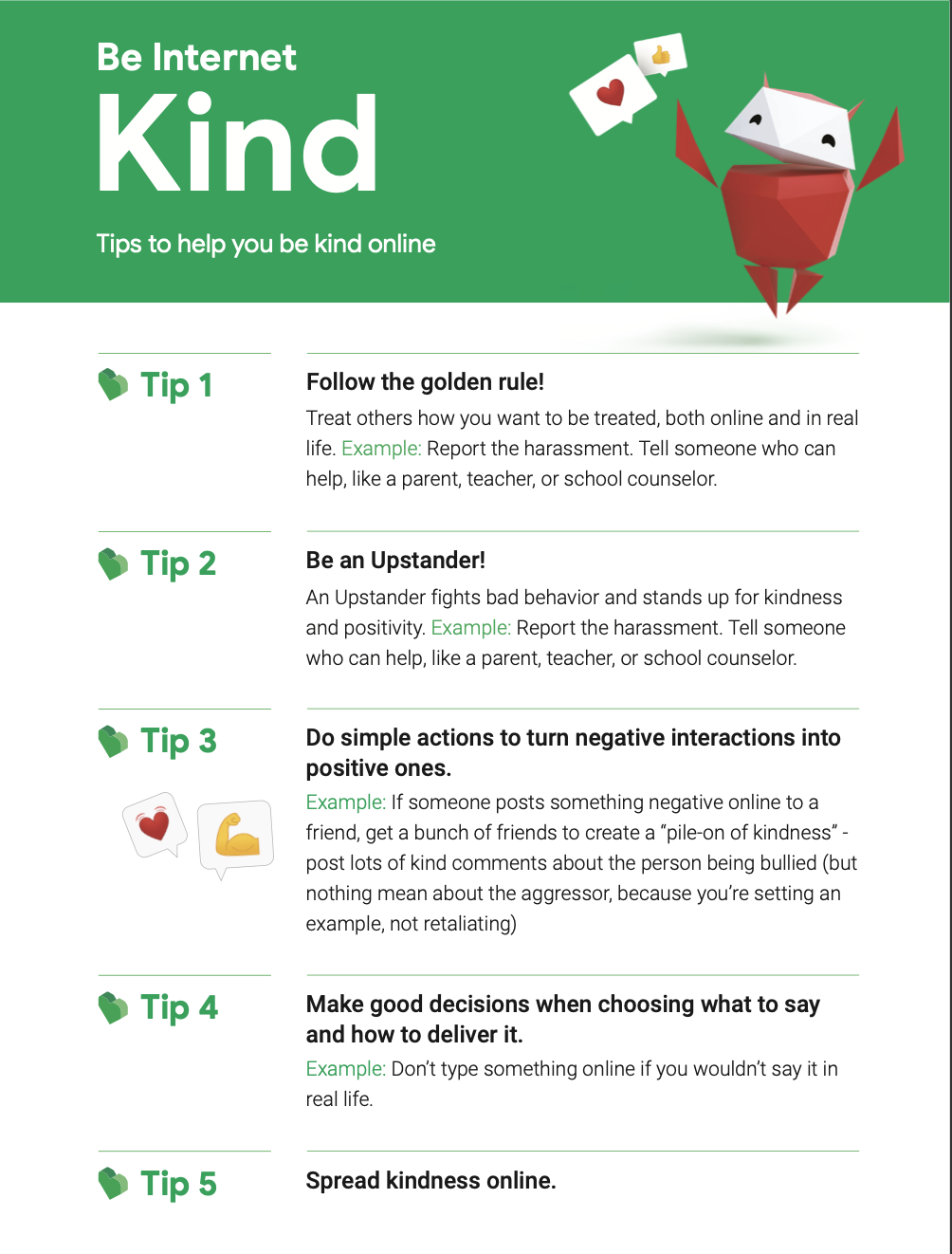 Be Internet Kind Tips