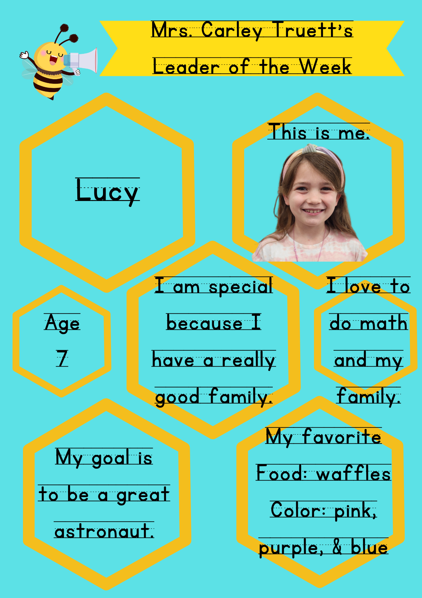 First Grade Leader of the Week