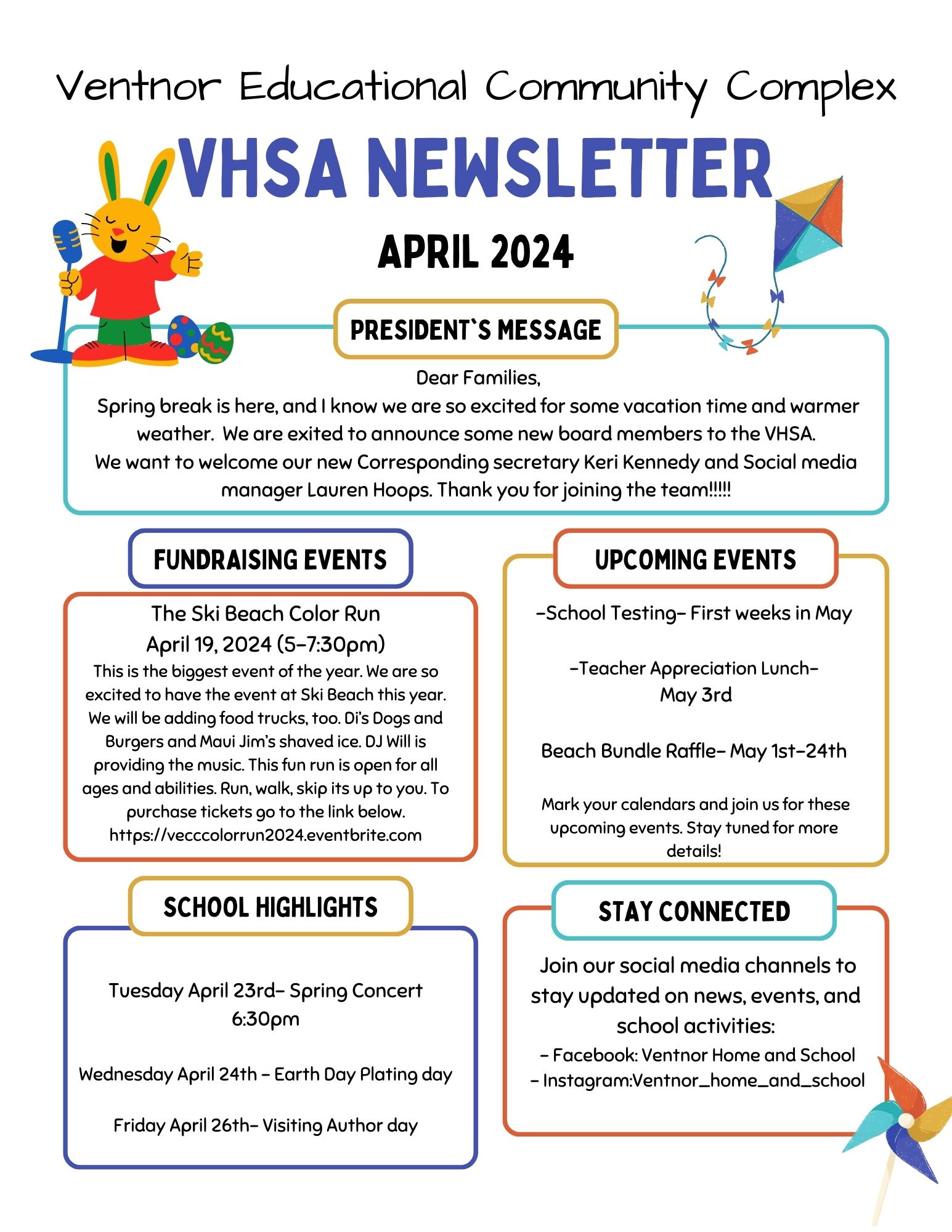 VHSA April Newsletter