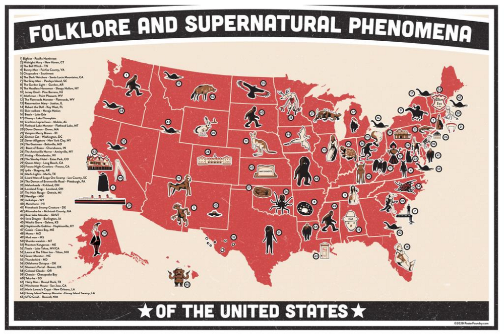 Cryptid Map of the Untied States