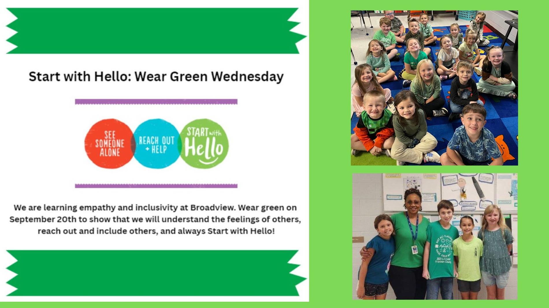 Start with Hello Wear Green Wednesday