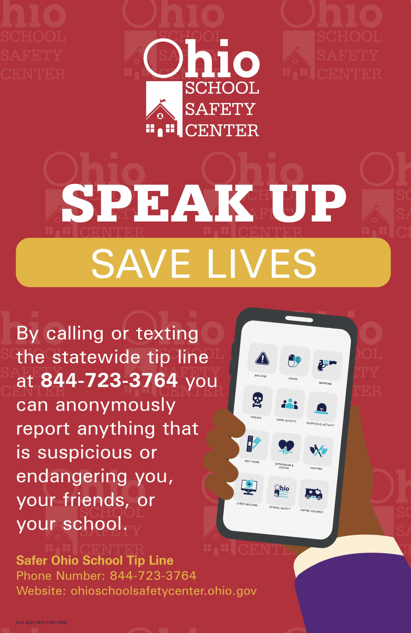 Safer Ohio School Tip Line Poster