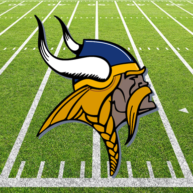Viking logo football field background