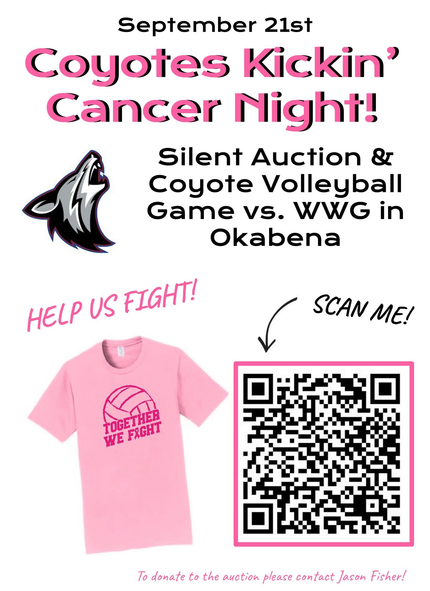 Coyotes Kickin' Cancer Night - Sept. 21st