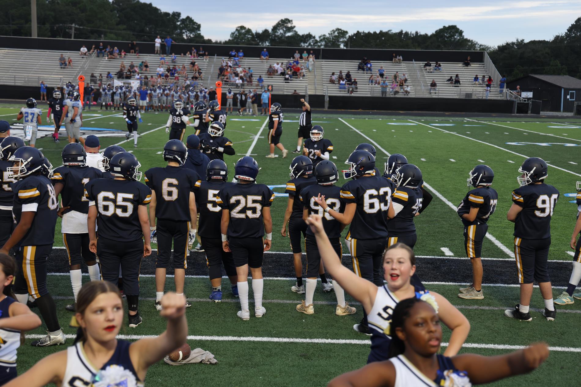 Football team having a chat on the field