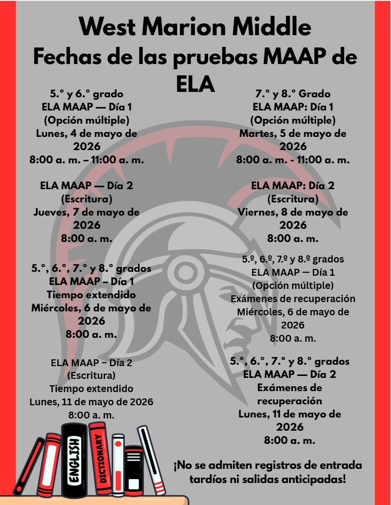 Fechas de examen ELA MAAP