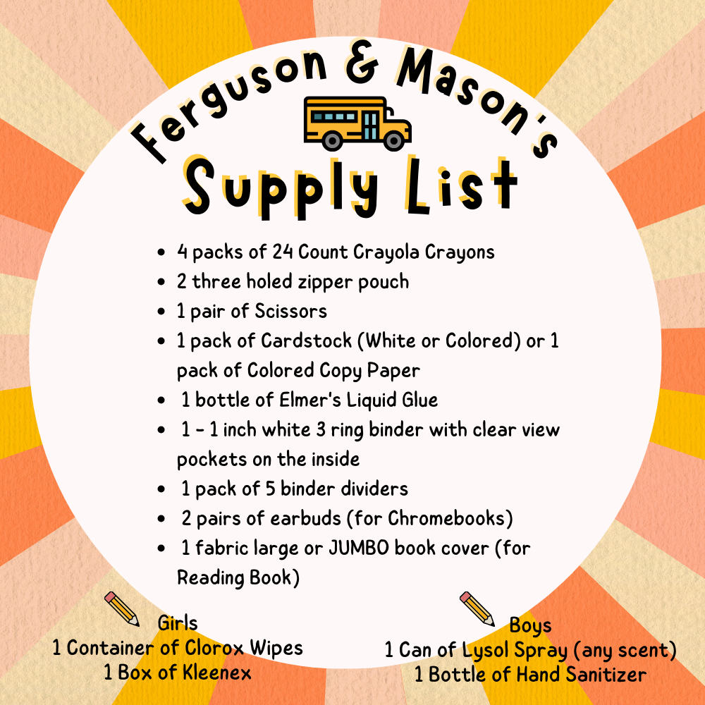 Supply list 2024