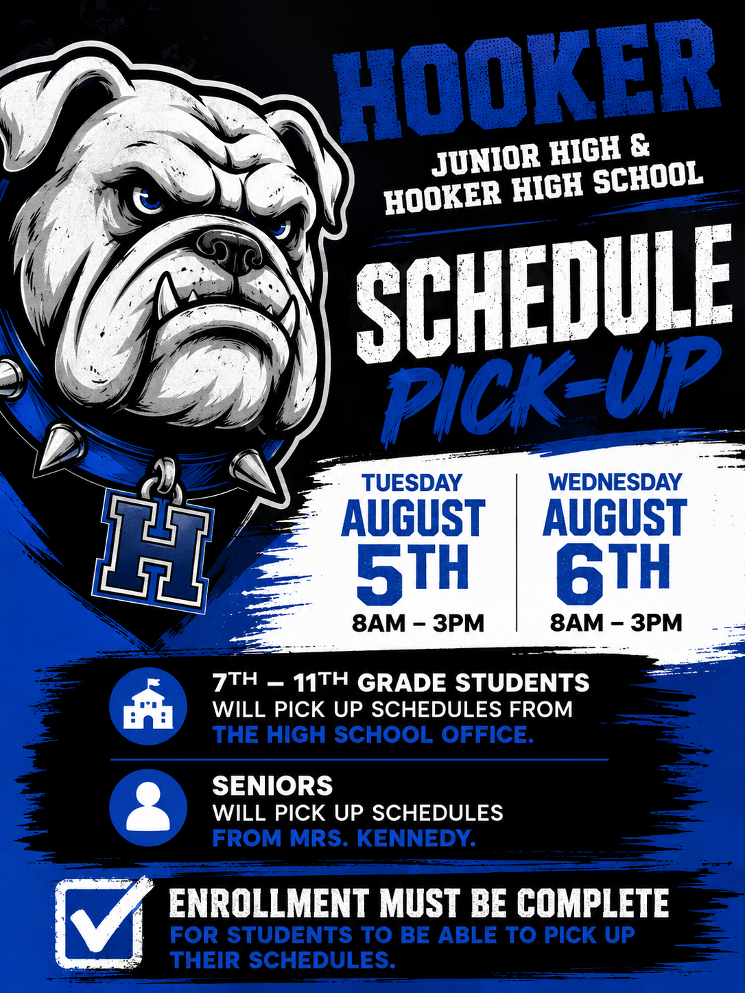 Jr. High & High School Class Schedule Pick-Up