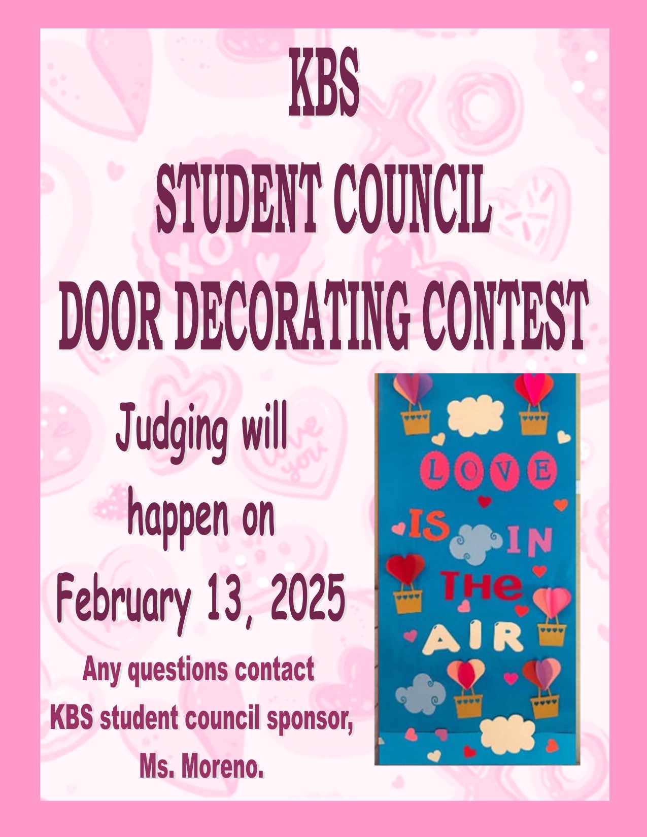 Valentine door decorating contest