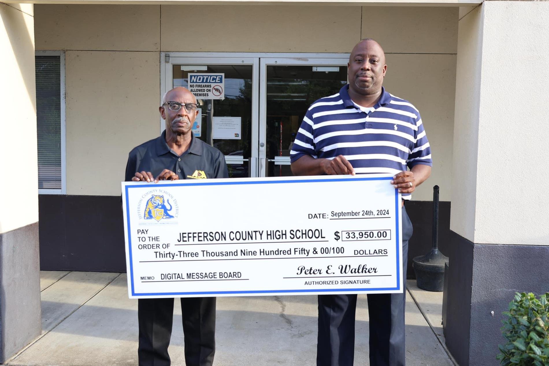 Walker Donation to JCHS