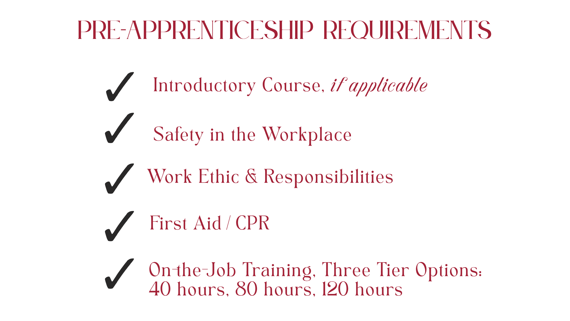 Pre-Apprenticeship Requirements