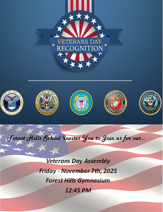 VETERANS DAY RECOGNITION Join us for our assembly friday november 7th 12:45pm