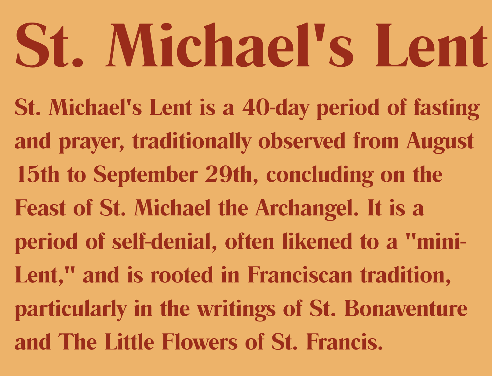 St Michael's Lent Flyer