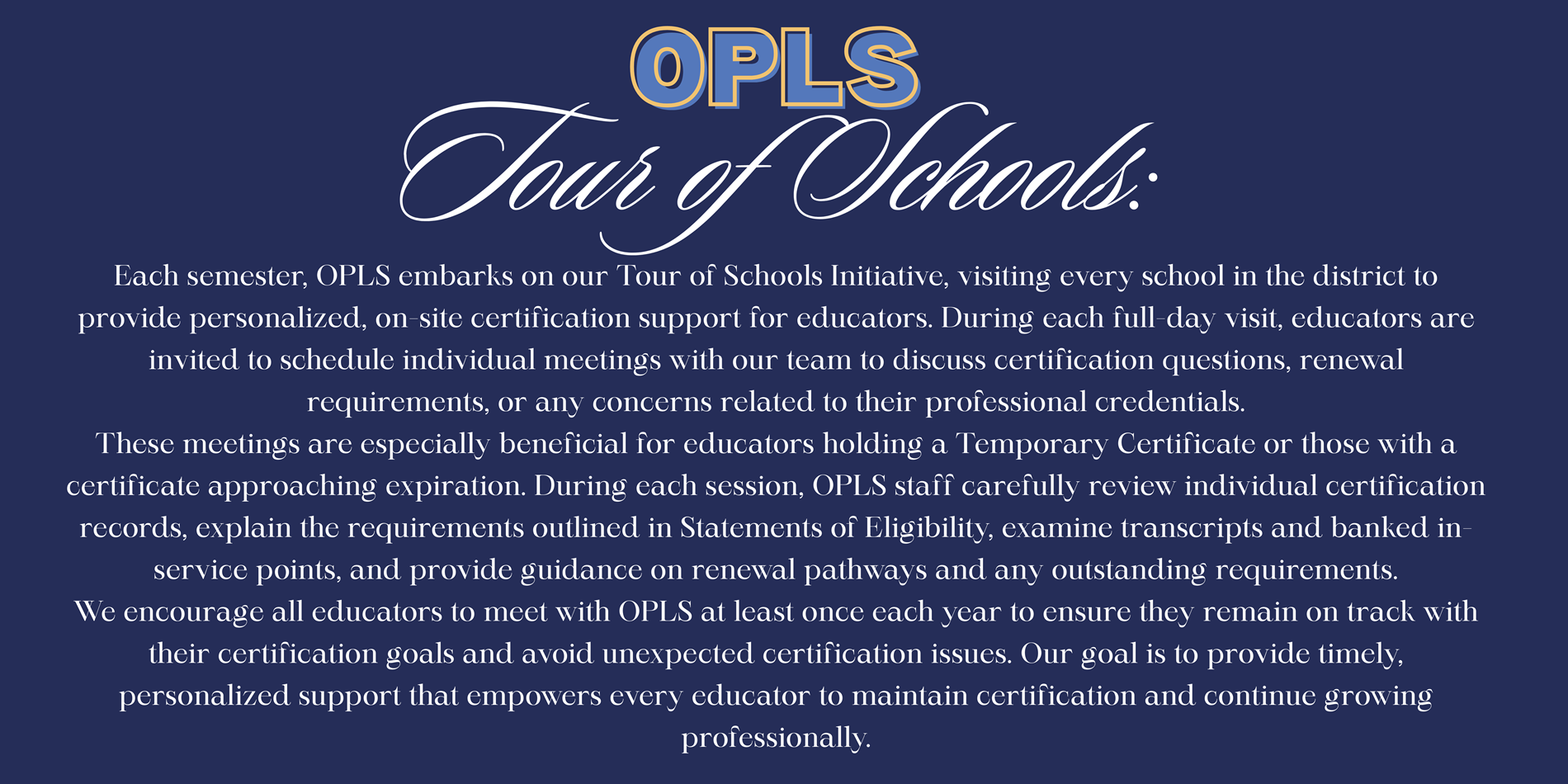 Tour of School 