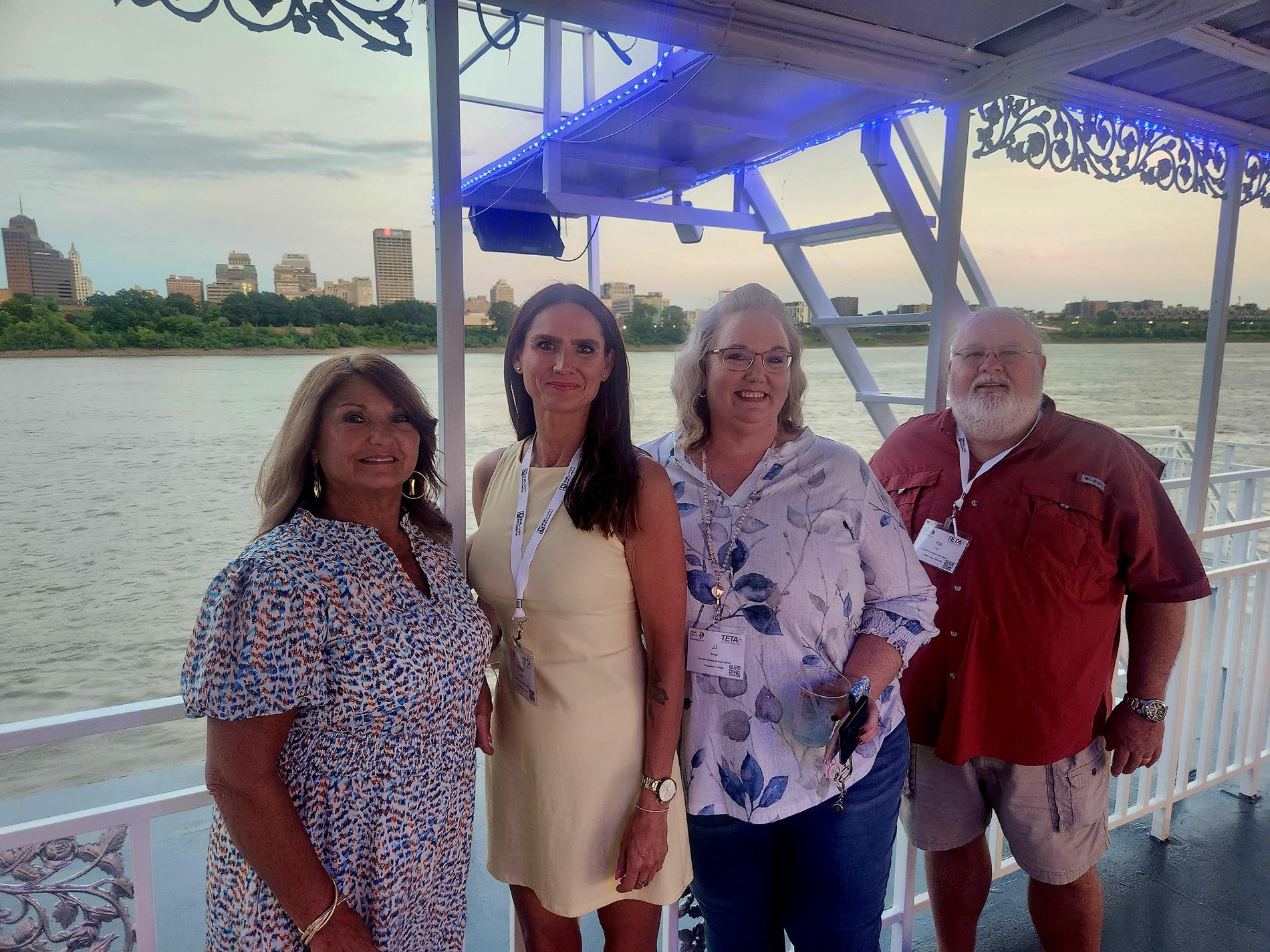 Team members on riverboat cruise in Memphis