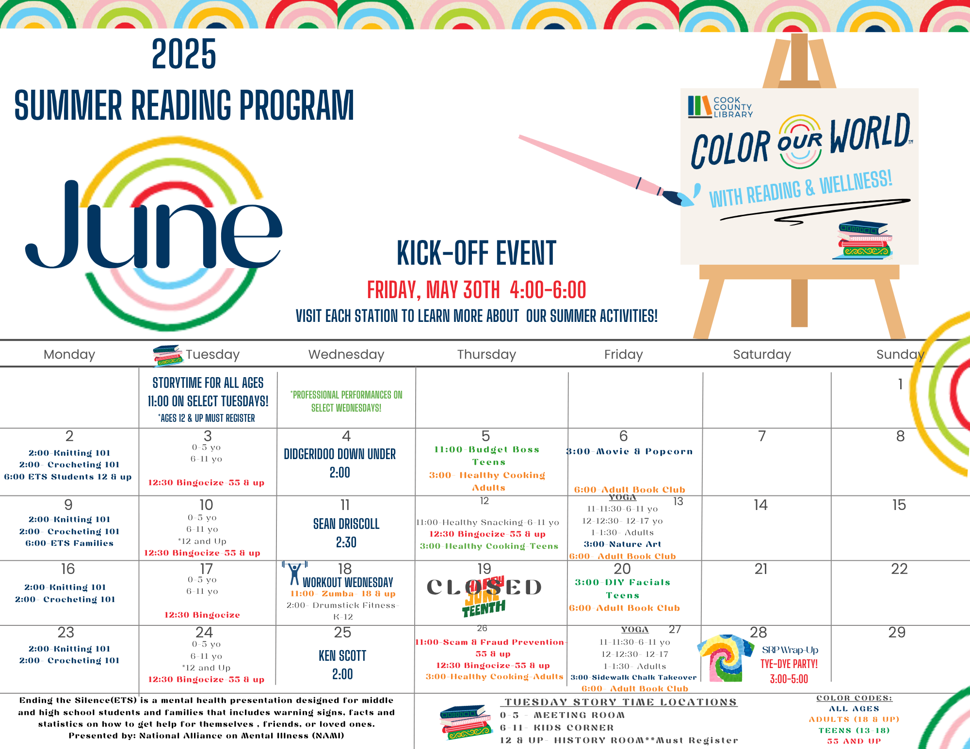 Cook County Library June Calendar