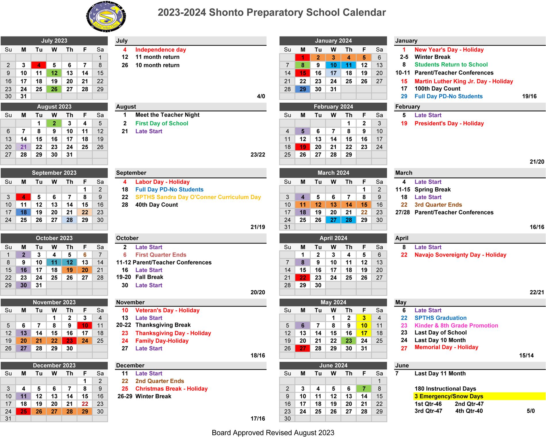 Revised 23-24 SY Calendar