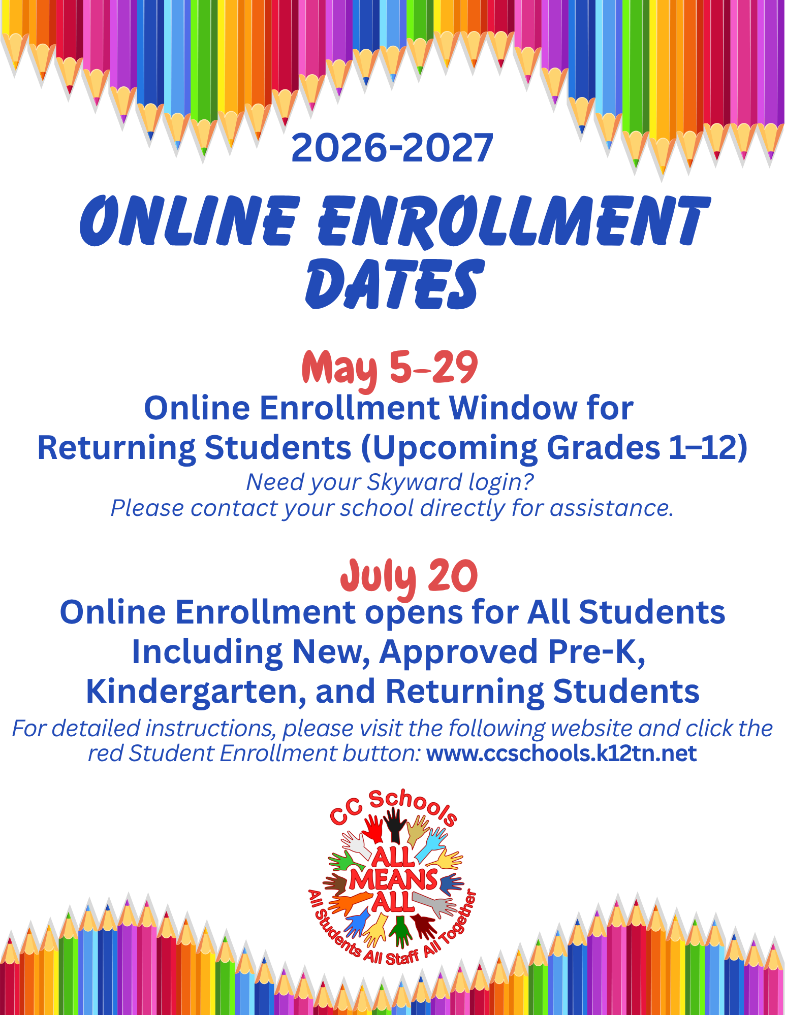 2026-2027 Enrollment Flyer for 1st -12 grade 2026-2027 Enrollment Flyer for 1st -12 grade