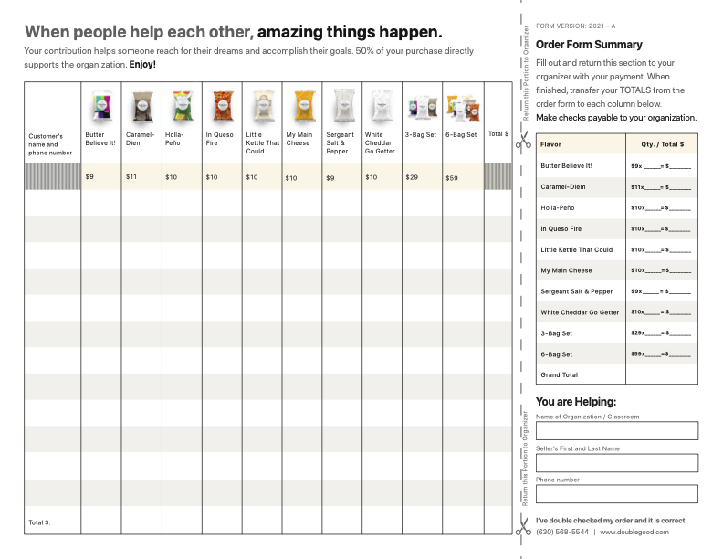 Order Form Summary