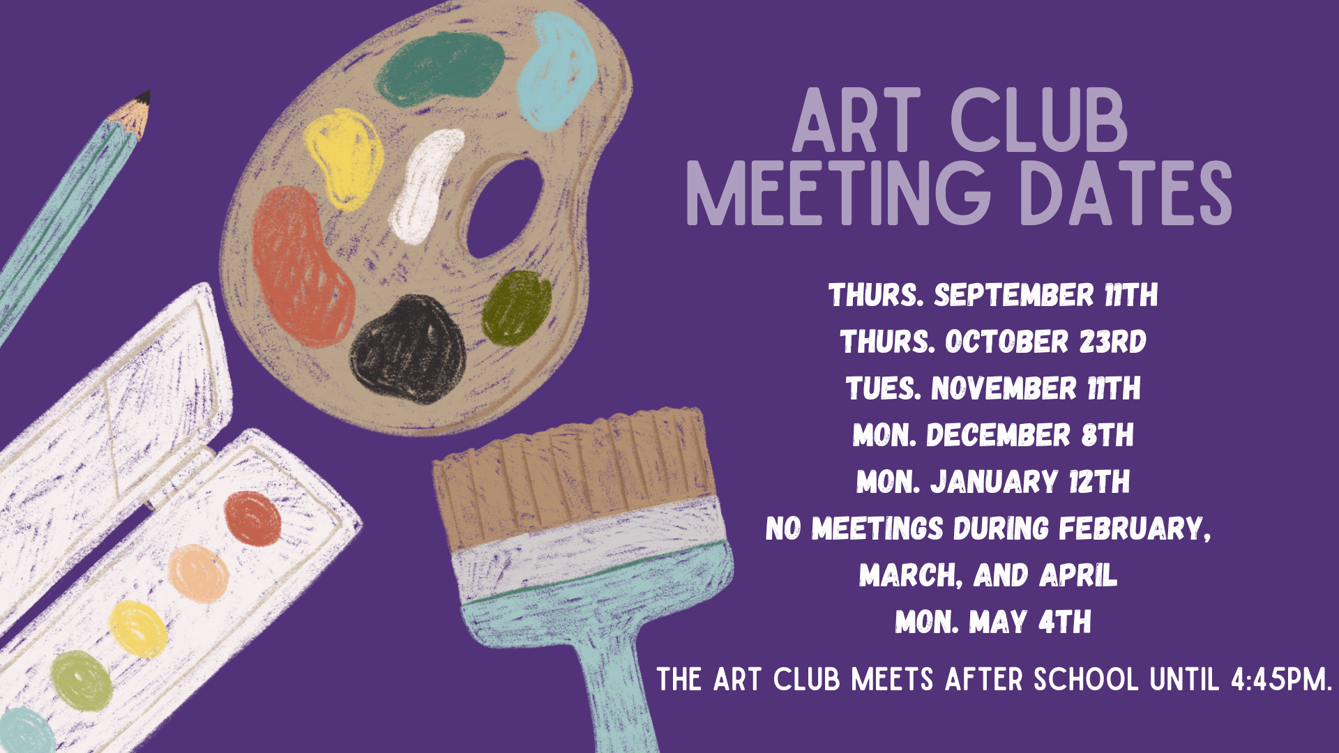 Art Club Meeting Dates 2025