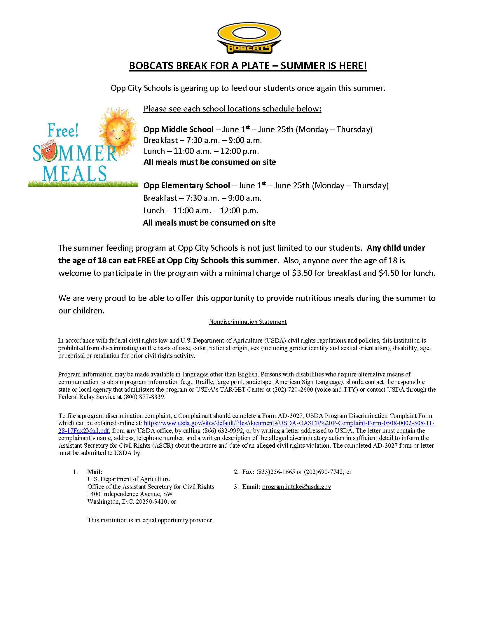 Summer Feeding 2026
