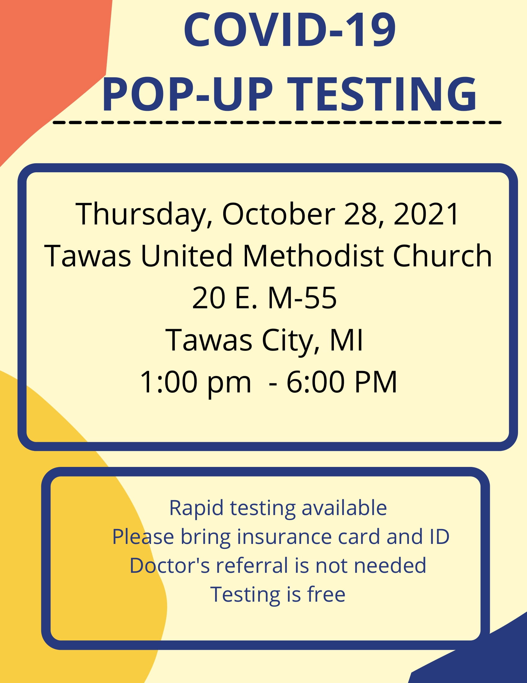 Covid Testing Flier Covid Testing Flier