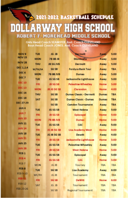DHS Basketball schedule