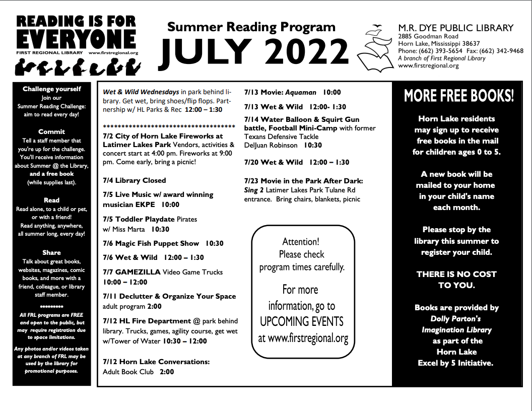 July Reading Program
