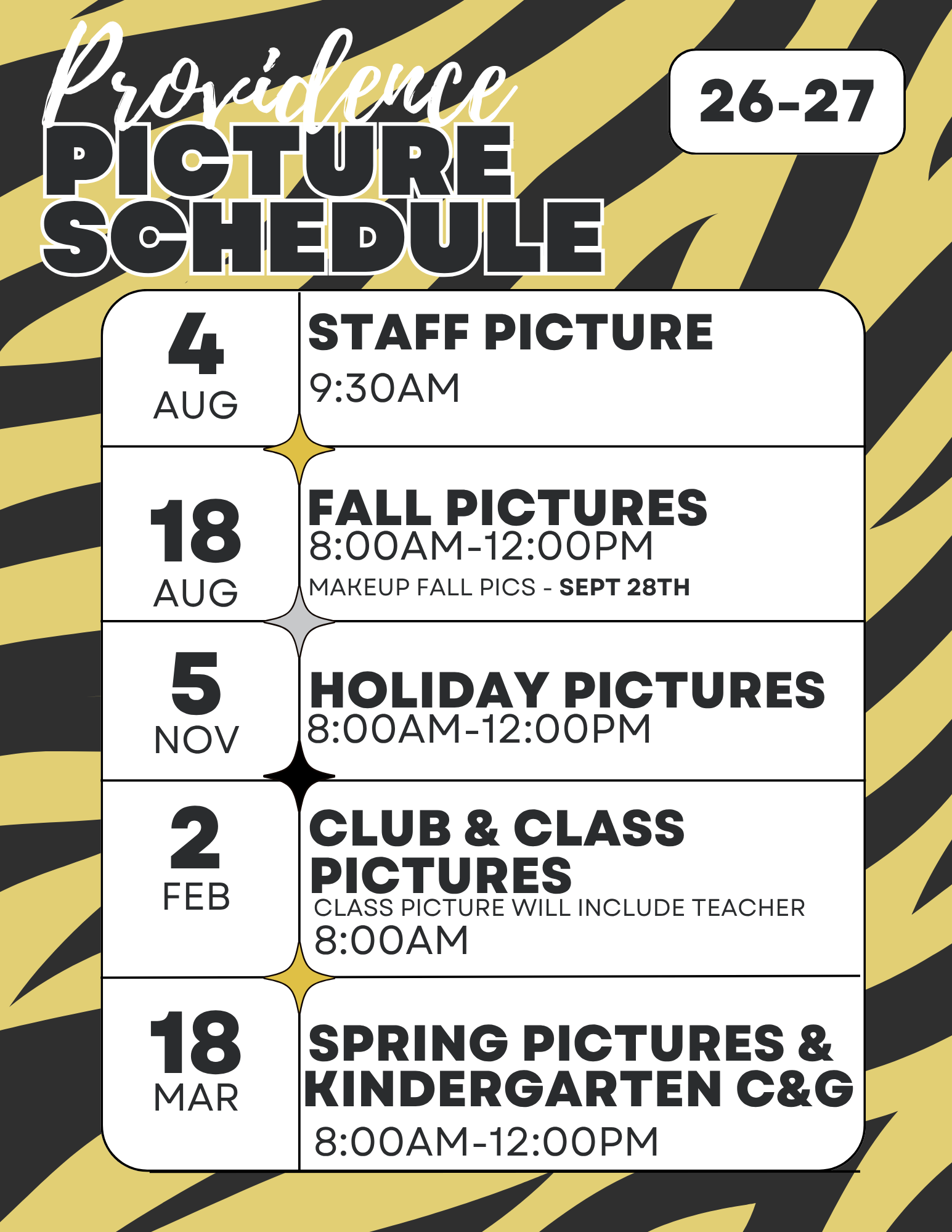 Picture Day Flyer 26-27