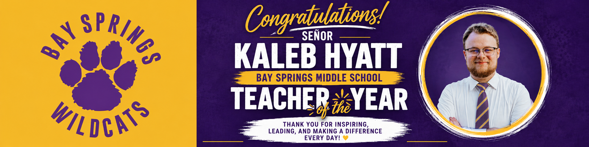 Kaleb Hyatt Teacher of the Year 2026