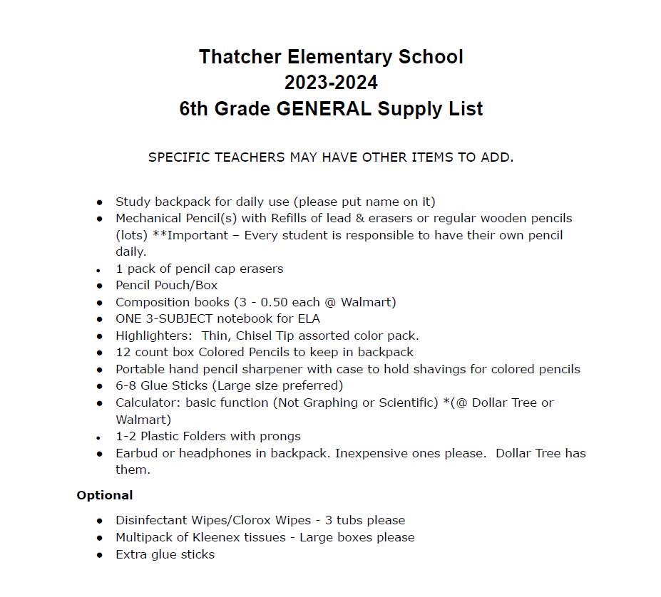 Supplementary catalogue of general school supplies, school