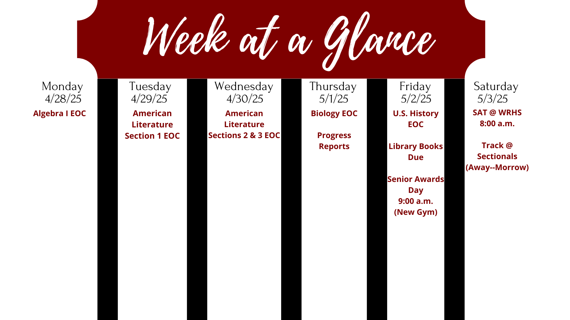 Week at a Glance April 28-May 2