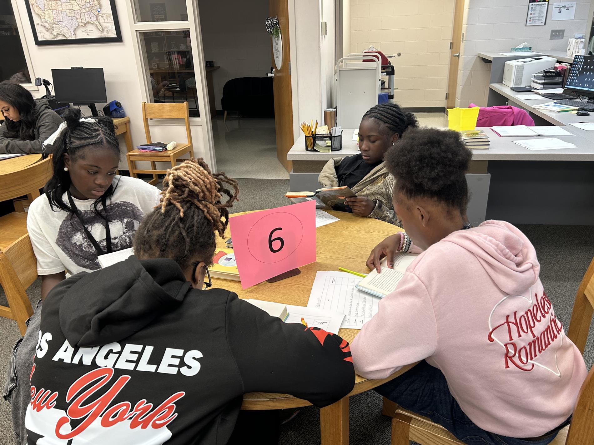 Students working